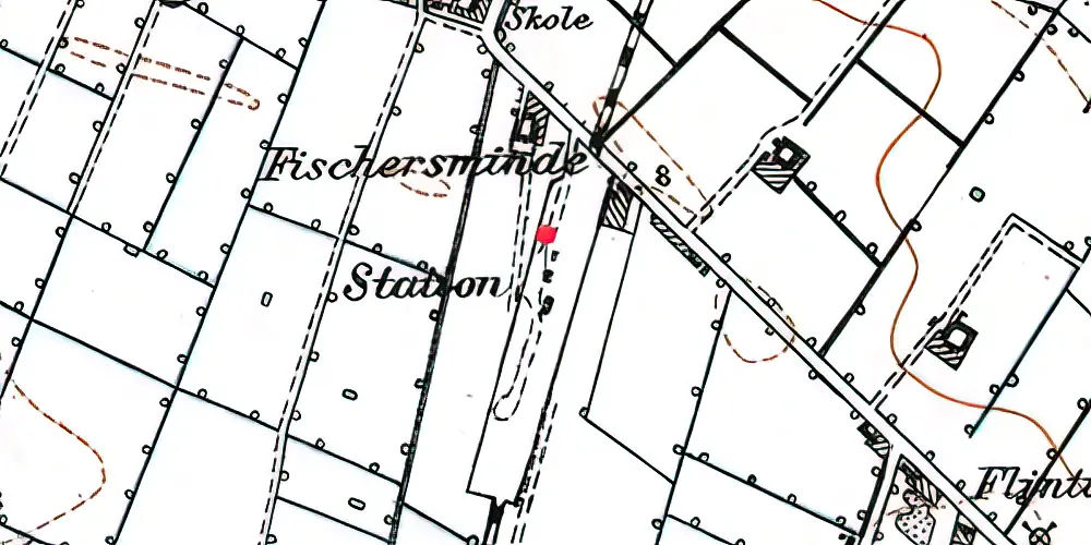 Historisk kort over Flintinge Station