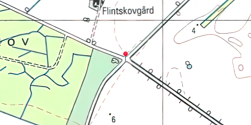 Historisk kort over Fuglsang Trinbræt med Sidespor