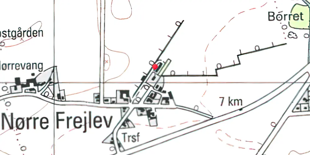 Historisk kort over Frejlev Station 