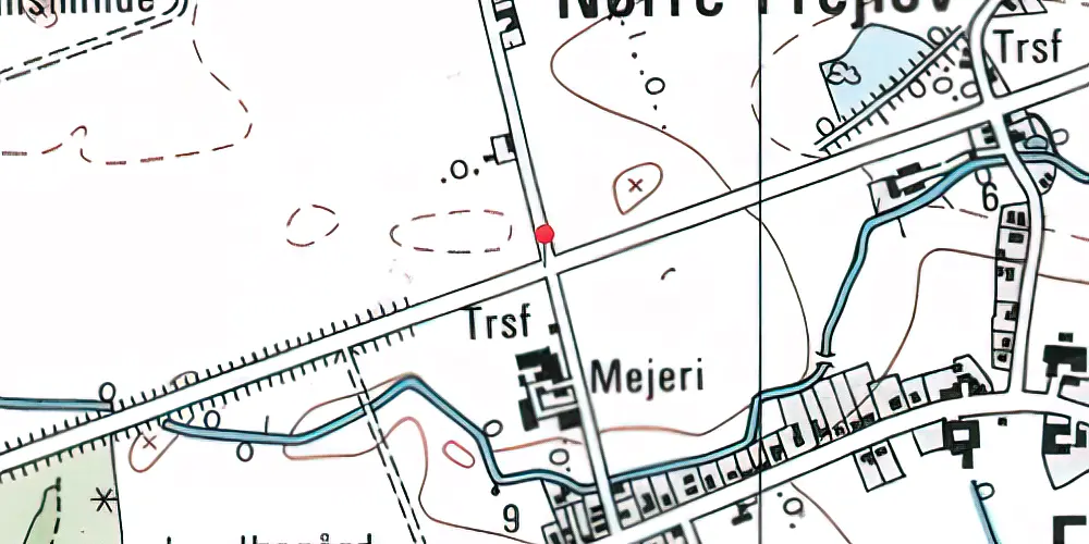 Historisk kort over Frejlev Mejerivej Trinbræt