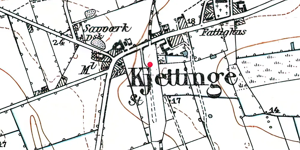 Historisk kort over Kettinge Billetsalgssted