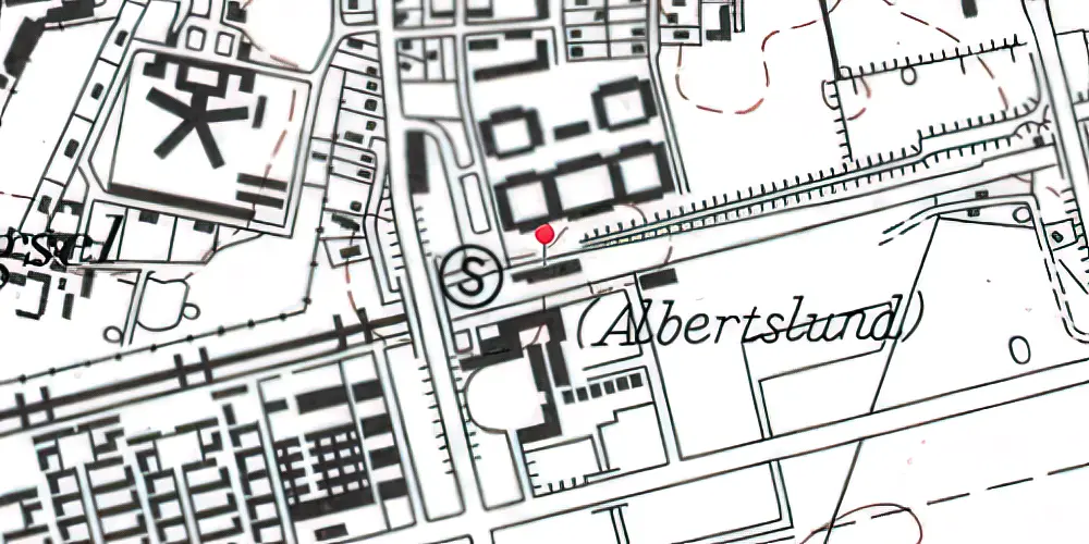 Historisk kort over Albertslund S-togstrinbræt