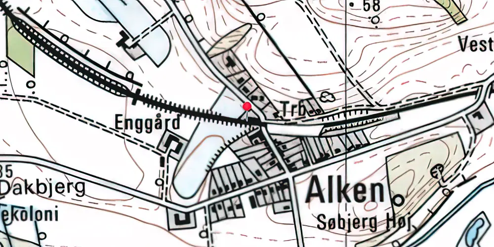 Historisk kort over Alken Trinbræt