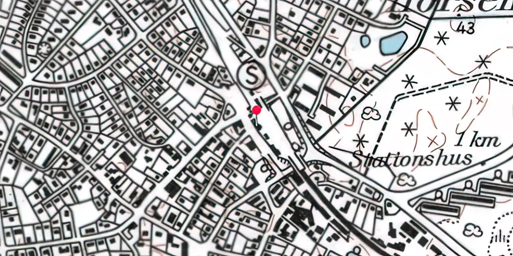 Historisk kort over Allerød Station 