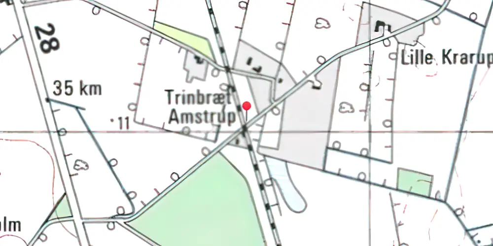 Historisk kort over Amstrup Trinbræt