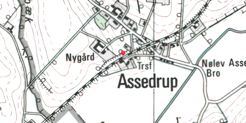 Historisk kort over Assedrup Station [1884-2016]