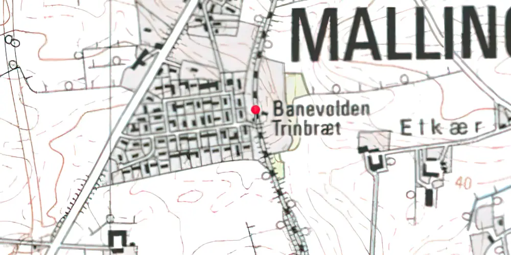 Historisk kort over Banevolden Trinbræt 