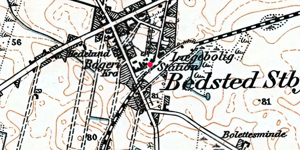 Historisk kort over Bedsted Thy Trinbræt 