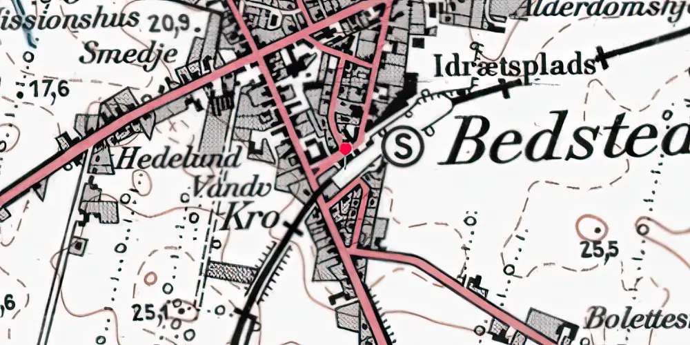 Historisk kort over Bedsted Thy Station 