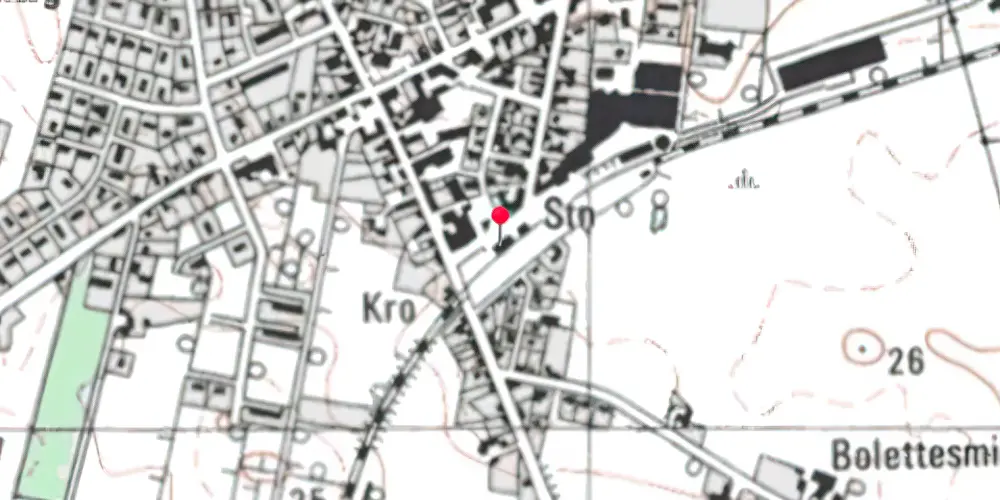 Historisk kort over Bedsted Thy Station 