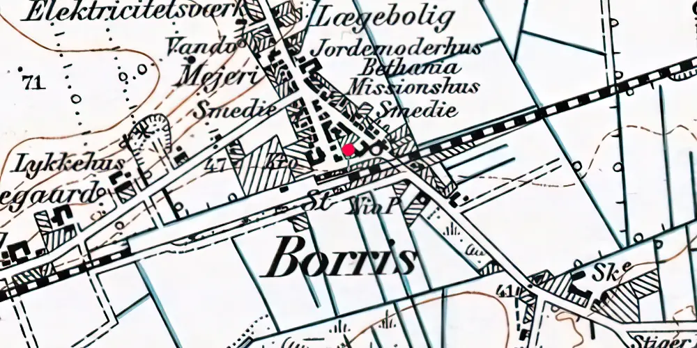 Historisk kort over Borris Trinbræt