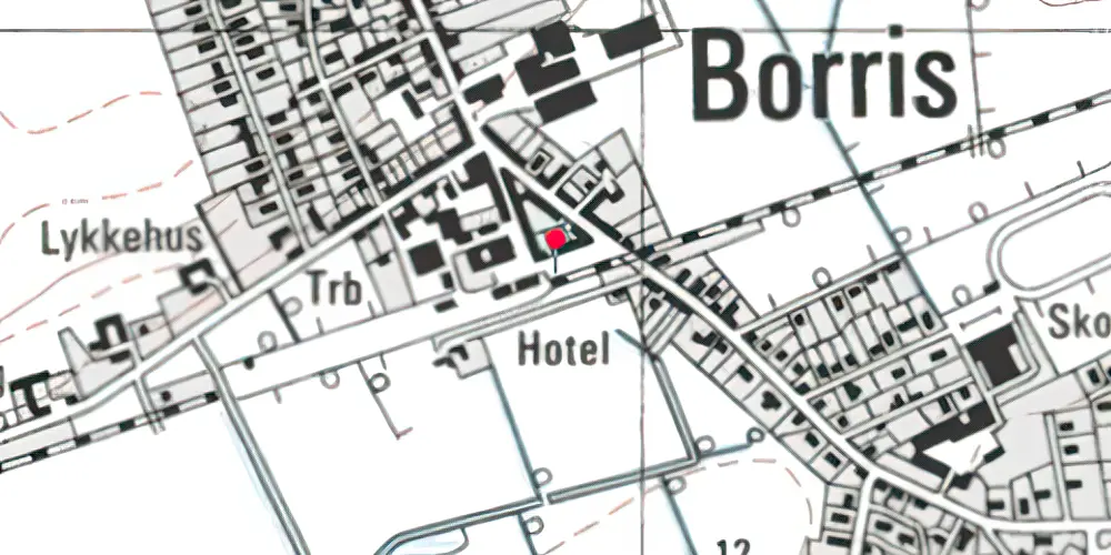 Historisk kort over Borris Station 