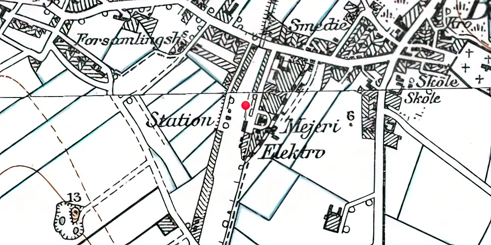 Historisk kort over Bredebro Station 