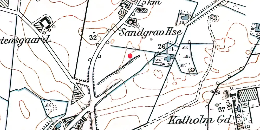 Historisk kort over Brødeskov Station