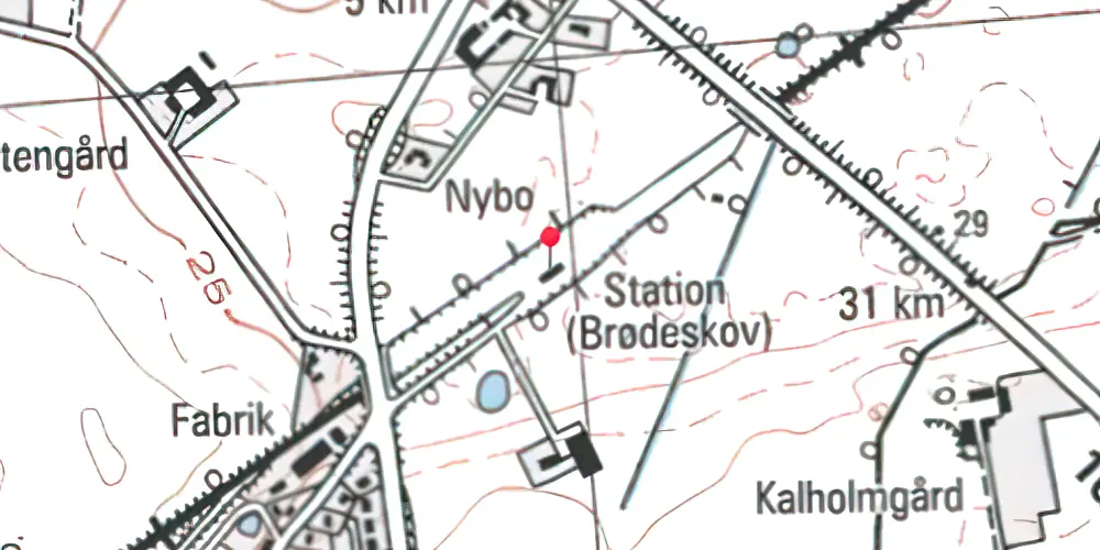 Historisk kort over Brødeskov Station