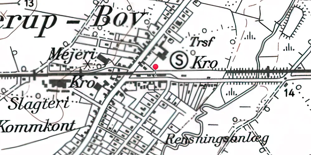 Historisk kort over Bylderup-Bov Station