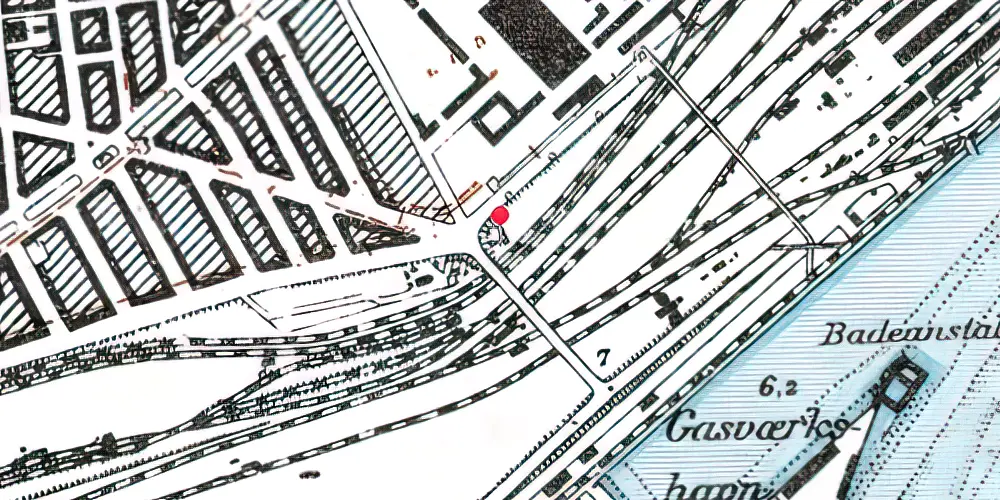 Historisk kort over Dybbølsbro Trinbræt