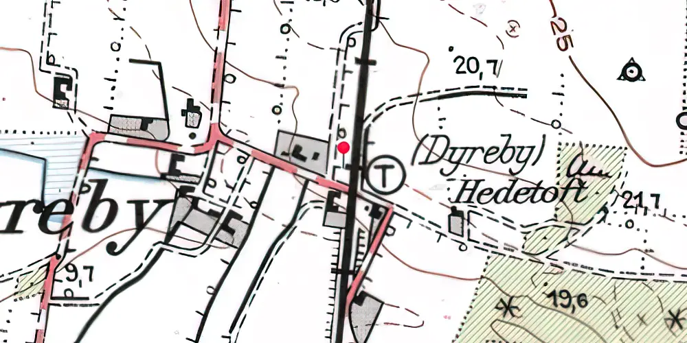 Historisk kort over Dyreby Trinbræt