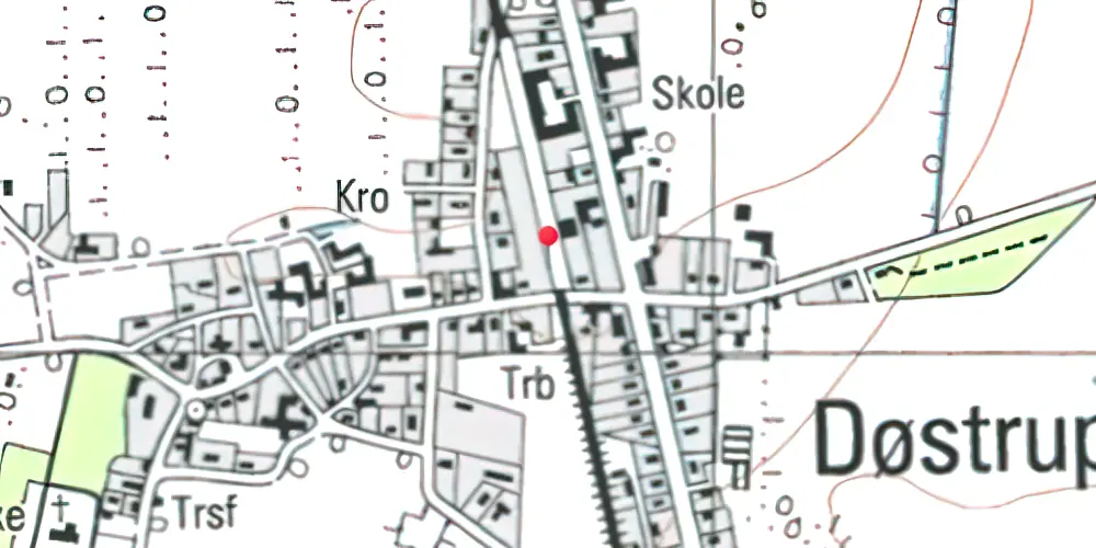 Historisk kort over Døstrup (Sønderjylland) Station [1887-1967]