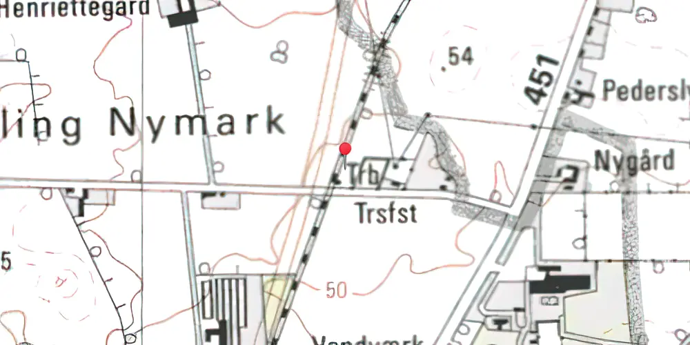 Historisk kort over Egelund Trinbræt 