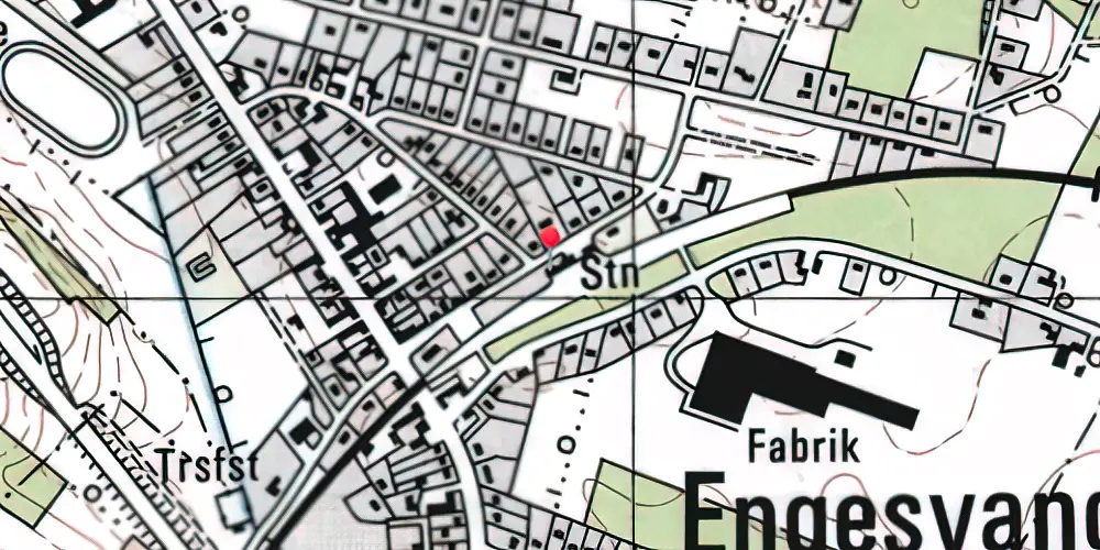Historisk kort over Engesvang Station