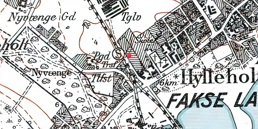 Historisk kort over Faxe Ladeplads Station 