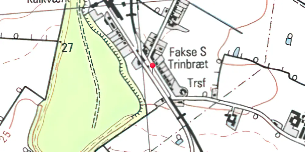 Historisk kort over Faxe Syd Trinbræt