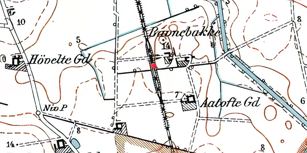 Historisk kort over Fjellenstrup Trinbræt