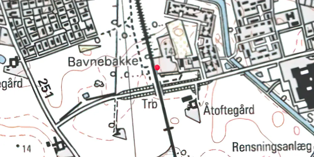 Historisk kort over Fjellenstrup Trinbræt 
