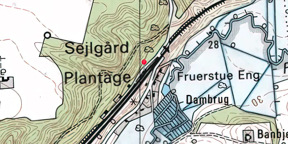Historisk kort over Funder Station