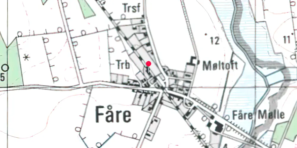 Historisk kort over Fåre Station