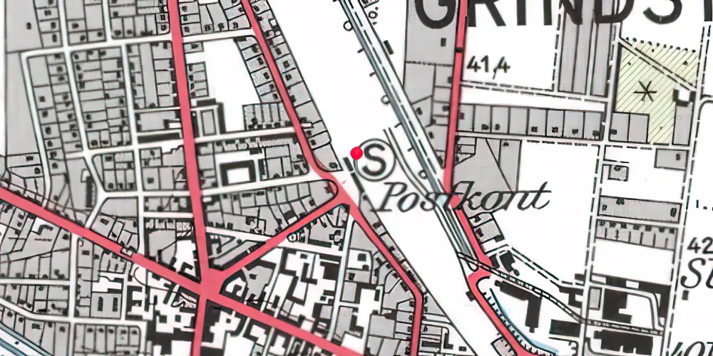 Historisk kort over Grindsted Station