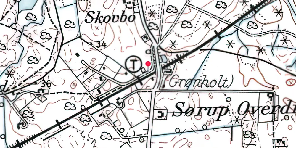 Historisk kort over Grønholt Trinbræt