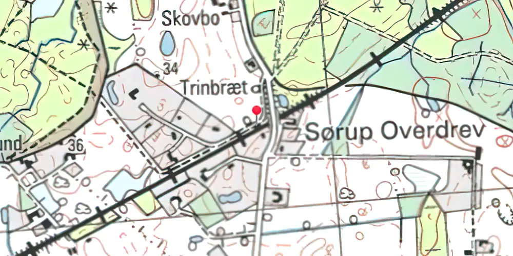 Historisk kort over Grønholt Trinbræt