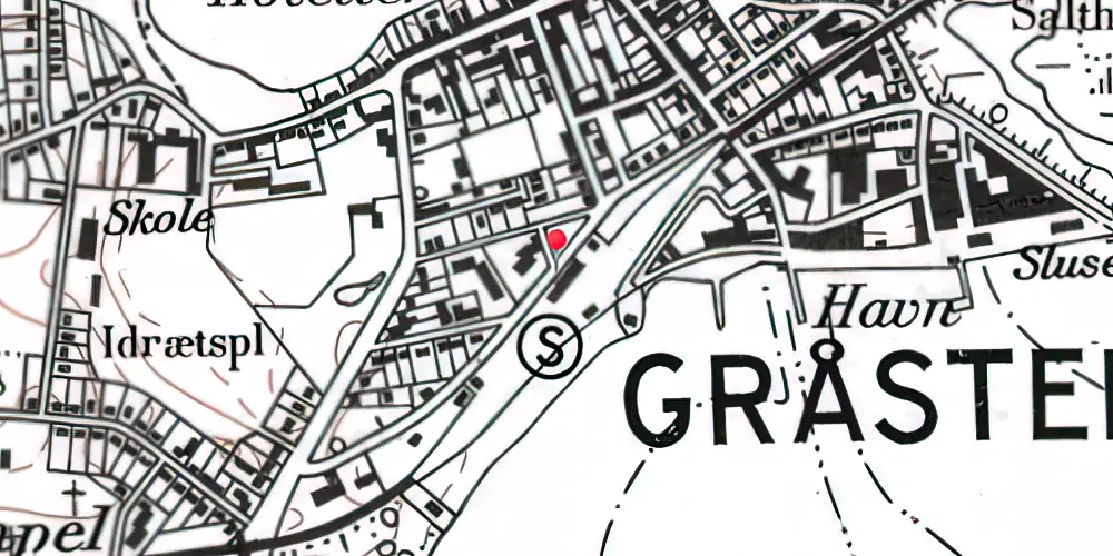 Historisk kort over Gråsten Station 