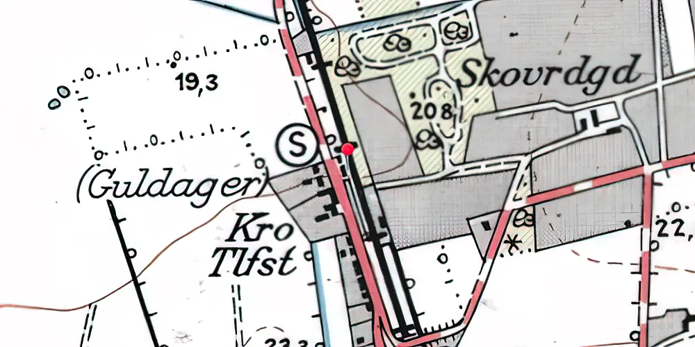 Historisk kort over Guldager Station