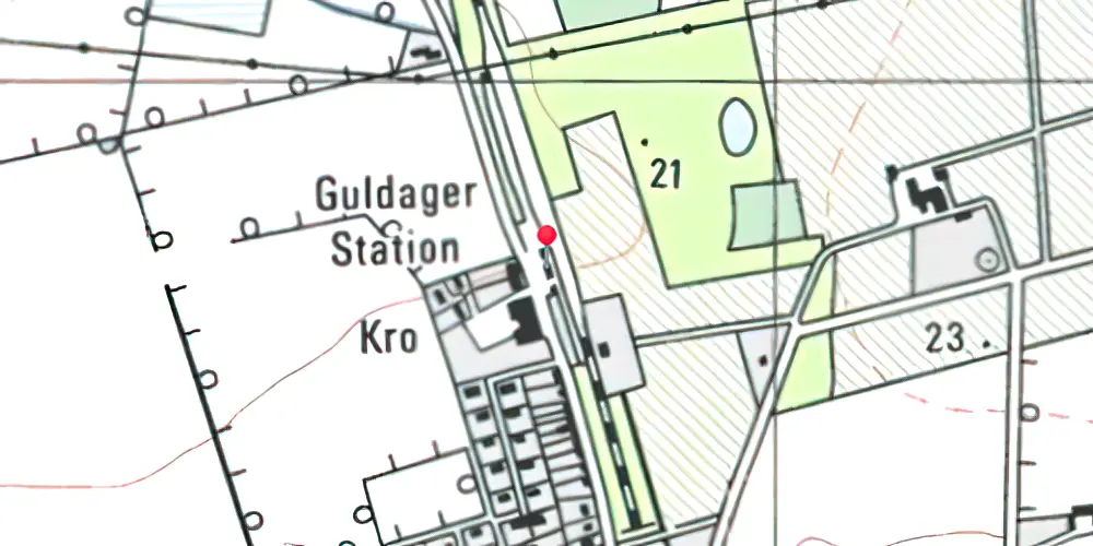Historisk kort over Guldager Station 