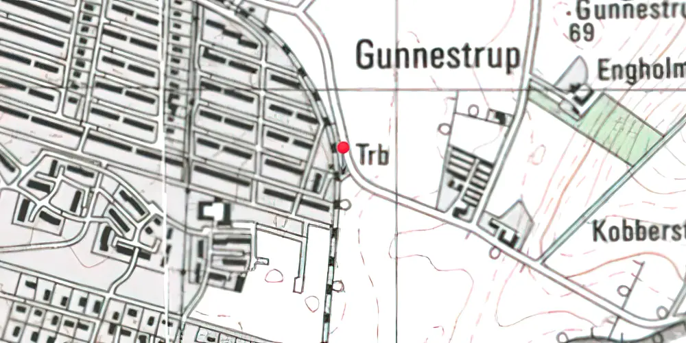 Historisk kort over Gunnestrup Station 