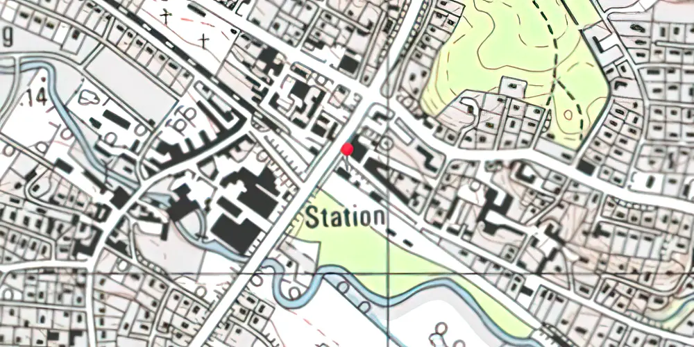 Historisk kort over Hadsten Station [1862-1991]