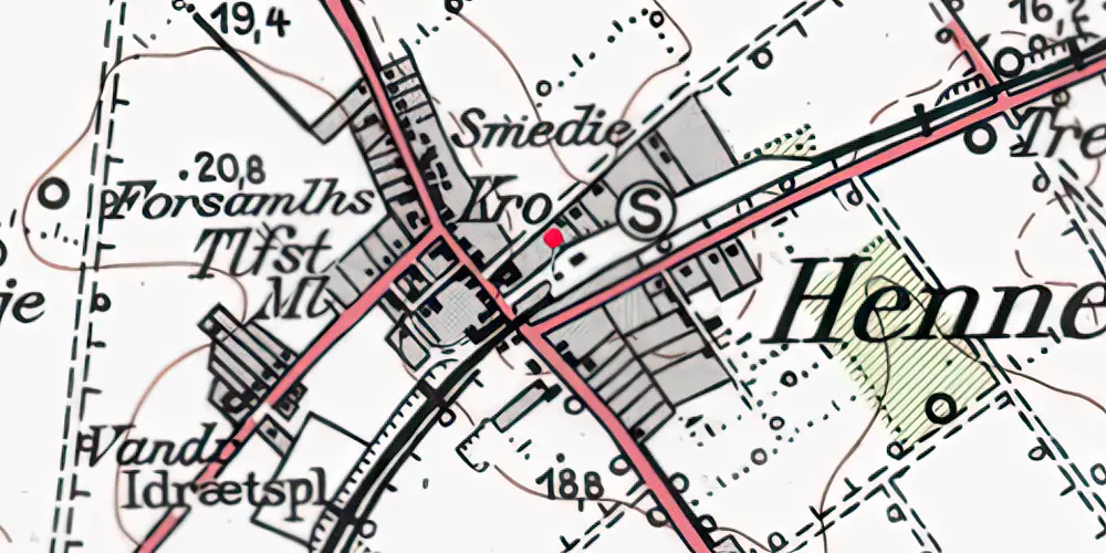 Historisk kort over Henne Station