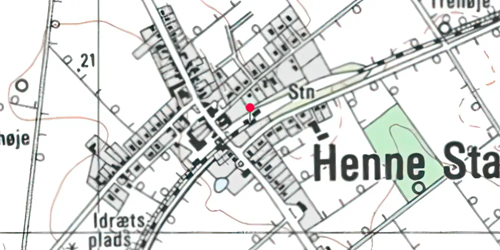 Historisk kort over Henne Station 