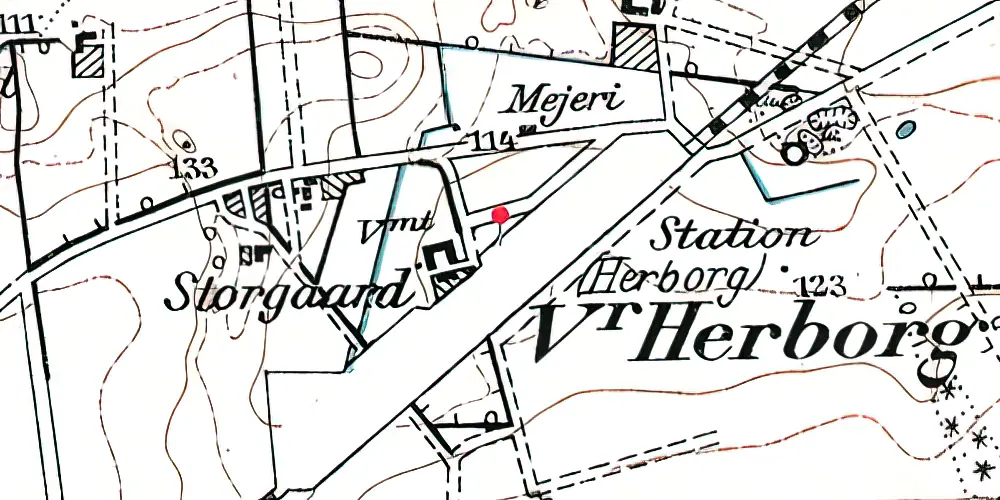 Historisk kort over Herborg Station