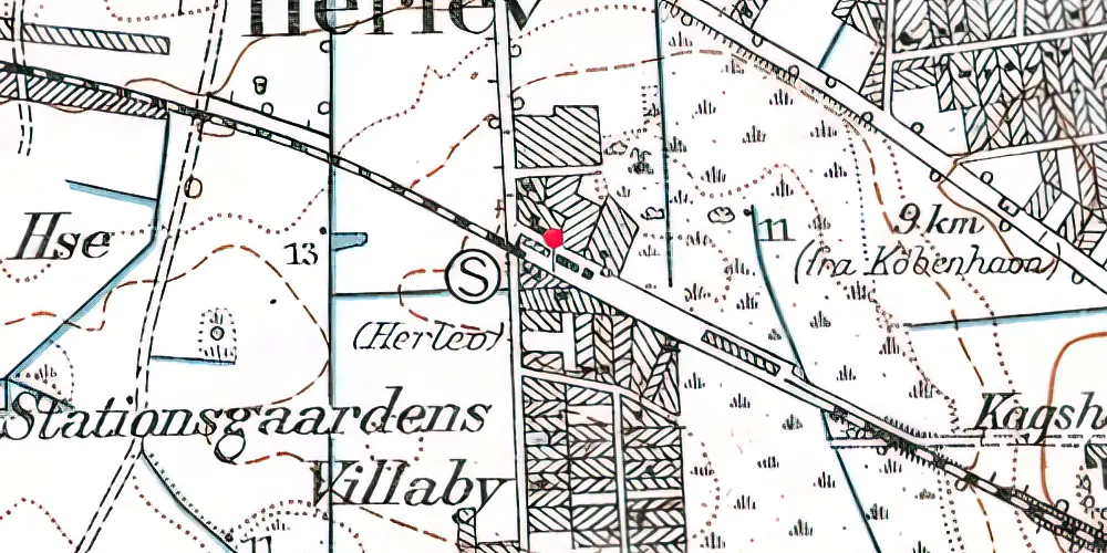 Historisk kort over Herlev Station