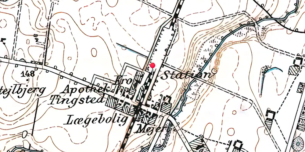 Historisk kort over Hornslet Station