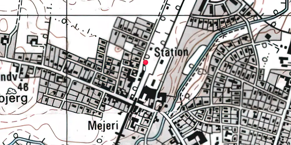 Historisk kort over Hornslet Station [1877-2016]