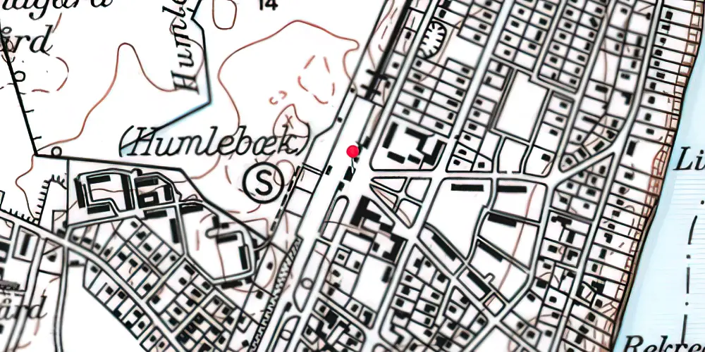 Historisk kort over Humlebæk Station