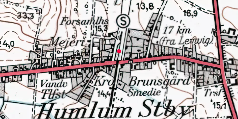 Historisk kort over Humlum Trinbræt