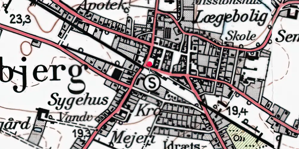 Historisk kort over Hvidbjerg Station 