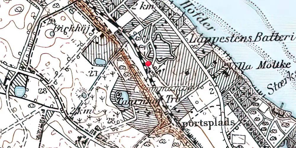 Historisk kort over Højstrup Trinbræt