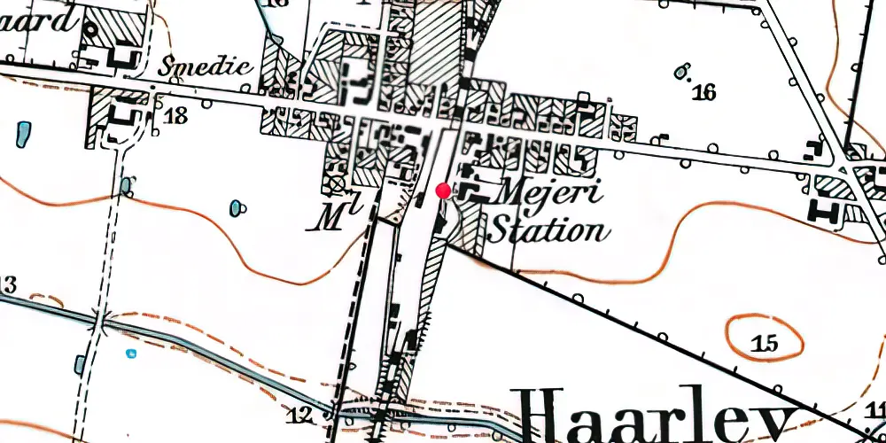 Historisk kort over Hårlev Station